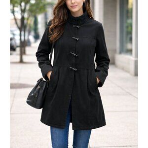 Nevada Black Toggle Coat Jacket Women's S | Cotton Blend Fall Coat